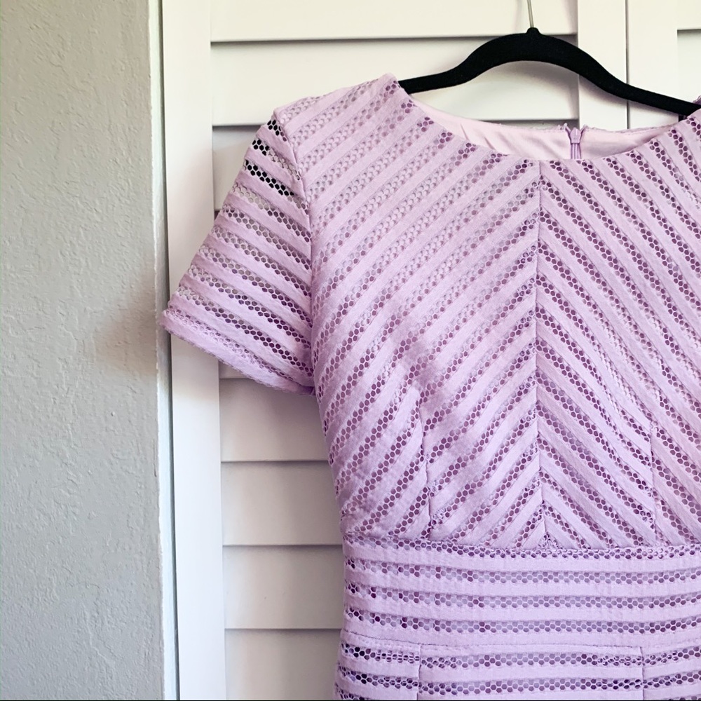 Boohoo mesh midi skater pleats lavender dress